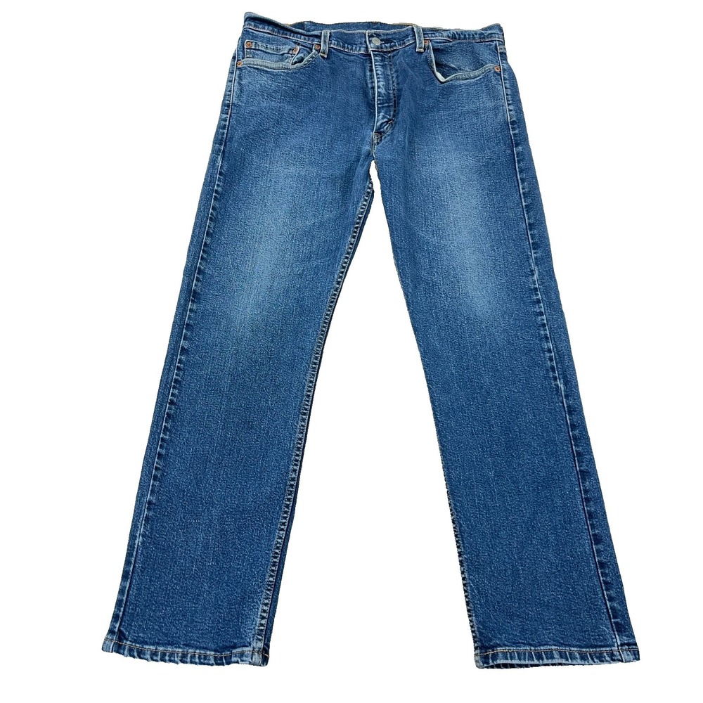 Levis 505 Jeans Men 36x30 Straight Leg Regular Fit Dark Wash Work Pants Faded A2